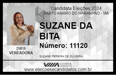 Candidato SUZANE DA BITA 2024 - SANTO AMARO DO MARANHÃO - Eleições