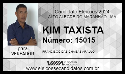 Candidato KIM TAXISTA 2024 - ALTO ALEGRE DO MARANHÃO - Eleições