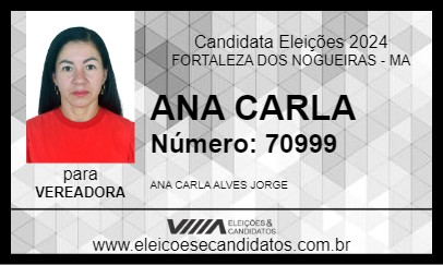 Candidato ANA CARLA 2024 - FORTALEZA DOS NOGUEIRAS - Eleições