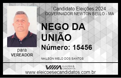 Candidato NEGO DA UNIÃO 2024 - GOVERNADOR NEWTON BELLO - Eleições