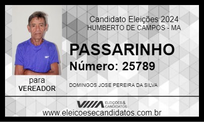 Candidato PASSARINHO 2024 - HUMBERTO DE CAMPOS - Eleições