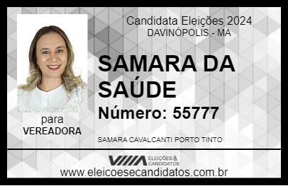 Candidato SAMARA CAVALCANTE 2024 - DAVINÓPOLIS - Eleições