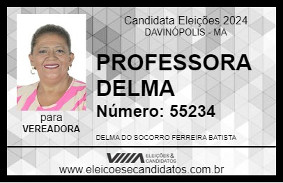 Candidato PROFESSORA DELMA 2024 - DAVINÓPOLIS - Eleições