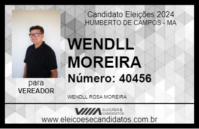 Candidato WENDLL MOREIRA 2024 - HUMBERTO DE CAMPOS - Eleições