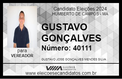 Candidato GUSTAVO GONÇALVES 2024 - HUMBERTO DE CAMPOS - Eleições