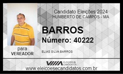 Candidato BARROS 2024 - HUMBERTO DE CAMPOS - Eleições