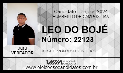 Candidato LEO DO BOJÉ 2024 - HUMBERTO DE CAMPOS - Eleições