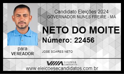 Candidato NETO DO MOITE 2024 - GOVERNADOR NUNES FREIRE - Eleições