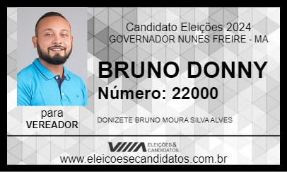 Candidato BRUNO DONNY 2024 - GOVERNADOR NUNES FREIRE - Eleições