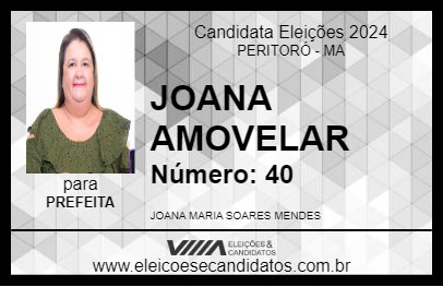 Candidato JOANA AMOVELAR 2024 - PERITORÓ - Eleições