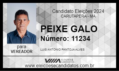 Candidato PEIXE GALO 2024 - CARUTAPERA - Eleições