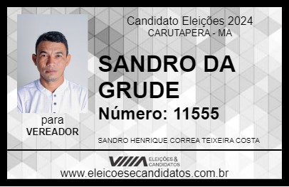 Candidato SANDRO DA GRUDE 2024 - CARUTAPERA - Eleições