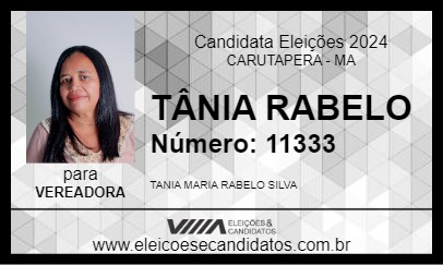 Candidato TÂNIA RABELO 2024 - CARUTAPERA - Eleições