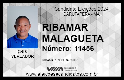 Candidato RIBAMAR MALAGUETA 2024 - CARUTAPERA - Eleições