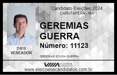 Candidato GEREMIAS GUERRA 2024 - CARUTAPERA - Eleições