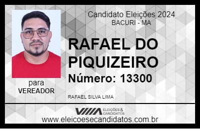 Candidato RAFAEL DO PIQUIZEIRO 2024 - BACURI - Eleições