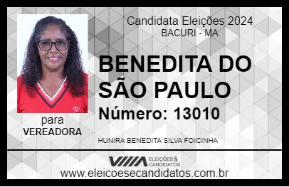 Candidato BENEDITA DO SÃO PAULO 2024 - BACURI - Eleições