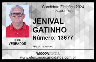 Candidato JENIVAL GATINHO 2024 - BACURI - Eleições