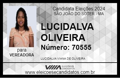 Candidato LUCIDALVA OLIVEIRA 2024 - SÃO JOÃO DO SOTER - Eleições