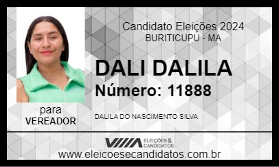 Candidato DALI DALILA 2024 - BURITICUPU - Eleições