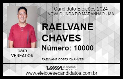 Candidato RAELVANE CHAVES 2024 - NOVA OLINDA DO MARANHÃO - Eleições