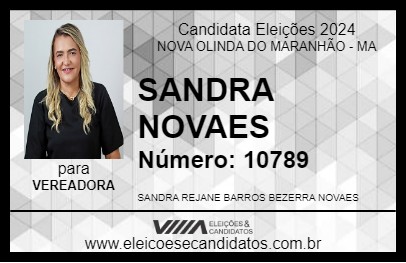 Candidato SANDRA NOVAES 2024 - NOVA OLINDA DO MARANHÃO - Eleições