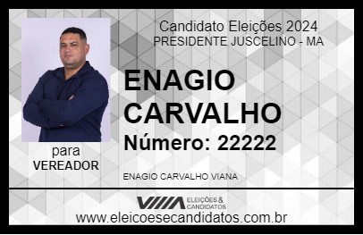 Candidato ENAGIO CARVALHO 2024 - PRESIDENTE JUSCELINO - Eleições