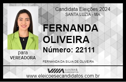 Candidato FERNANDA OLIVEIRA 2024 - SANTA LUZIA - Eleições