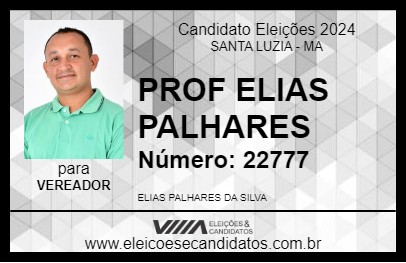 Candidato PROF ELIAS PALHARES 2024 - SANTA LUZIA - Eleições