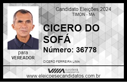 Candidato CICERO DO SOFÁ 2024 - TIMON - Eleições