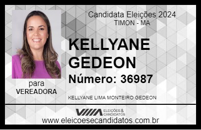 Candidato KELLYANE GEDEON 2024 - TIMON - Eleições