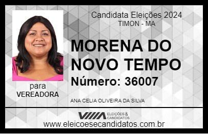 Candidato MORENA DO NOVO TEMPO 2024 - TIMON - Eleições