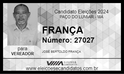 Candidato FRANÇA DO ROSEANA 2024 - PAÇO DO LUMIAR - Eleições