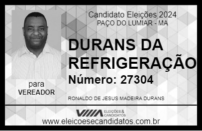 Candidato DURANS DA REFRIGERAÇÃO 2024 - PAÇO DO LUMIAR - Eleições