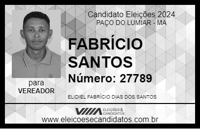 Candidato FABRÍCIO SANTOS 2024 - PAÇO DO LUMIAR - Eleições