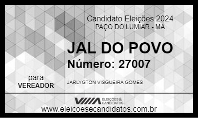 Candidato JAL DO POVO 2024 - PAÇO DO LUMIAR - Eleições