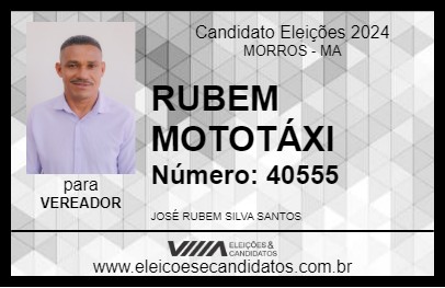 Candidato RUBEM MOTOTÁXI 2024 - MORROS - Eleições