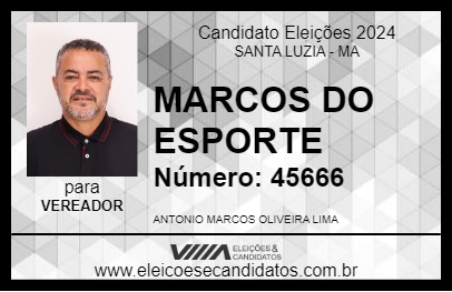 Candidato MARCOS DO ESPORTE 2024 - SANTA LUZIA - Eleições