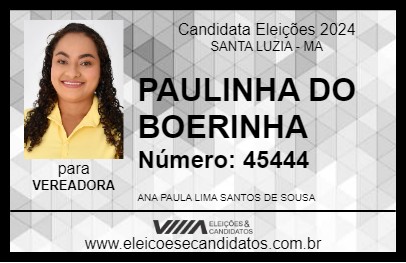 Candidato PAULINHA DO BOERINHA 2024 - SANTA LUZIA - Eleições