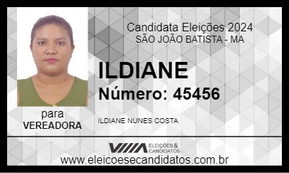 Candidato ILDIANE 2024 - SÃO JOÃO BATISTA - Eleições