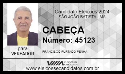 Candidato CABEÇA 2024 - SÃO JOÃO BATISTA - Eleições