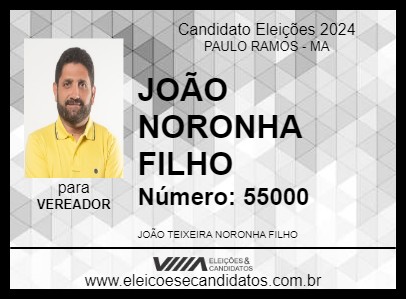 Candidato JOÃO NORONHA FILHO 2024 - PAULO RAMOS - Eleições