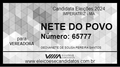 Candidato NETE DO POVO 2024 - IMPERATRIZ - Eleições