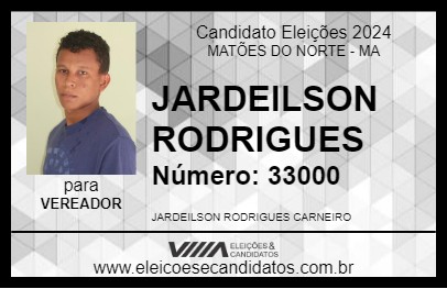 Candidato JARDERILSON RODRIGUES 2024 - MATÕES DO NORTE - Eleições