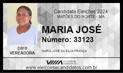 Candidato MARIA JOSÉ 2024 - MATÕES DO NORTE - Eleições