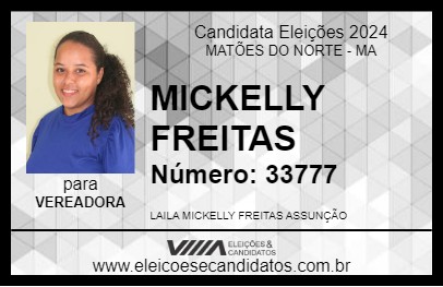 Candidato MICKELLY FREITAS 2024 - MATÕES DO NORTE - Eleições