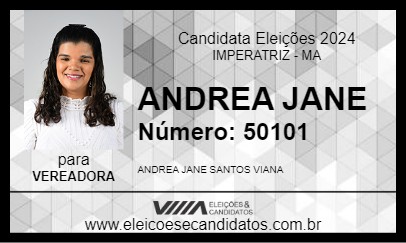 Candidato ANDREA JANE 2024 - IMPERATRIZ - Eleições