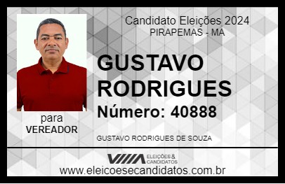 Candidato GUSTAVO RODRIGUES 2024 - PIRAPEMAS - Eleições