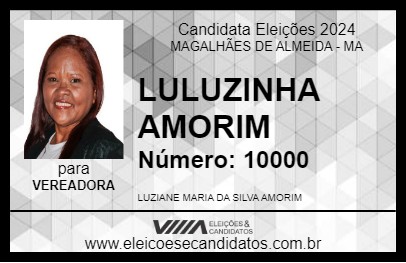 Candidato LULUZINHA AMORIM 2024 - MAGALHÃES DE ALMEIDA - Eleições