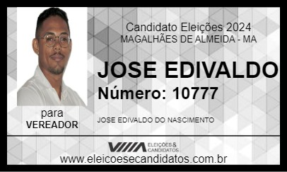 Candidato JOSE EDIVALDO 2024 - MAGALHÃES DE ALMEIDA - Eleições